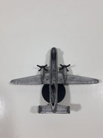 Unknown Brand 6004 E-2 Hawkeye Twin Turbo Prop Airplane US Navy Silver Die Cast Toy Aircraft Missing Wheels