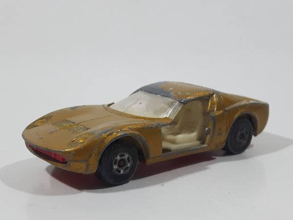 Vintage Lesney Superfast Matchbox Series No. 33 Lamborghini Miura Gold Die Cast Toy Car Vehicle