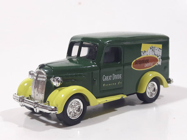 1997 Matchbox 1937 Mack Junior Green and Lime Green Great Divide Brewing Co. Arapahoe Amber Ale Die Cast Toy Car Vehicle