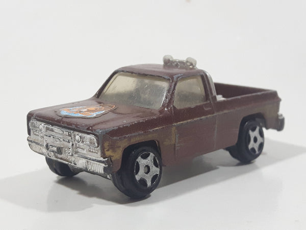 Vintage 1982 Ertl Universal Studios The Fall Guy GMC Colt Pickup Truck Lee Majors Brown 1/64 Scale Die Cast Toy Car Vehicle