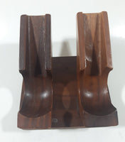 Vintage Decatur Industries Deco Genuine Walnut Wood Double Twin Pipe Rest Stand