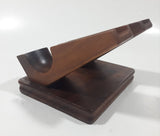 Vintage Decatur Industries Deco Genuine Walnut Wood Double Twin Pipe Rest Stand