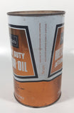 Vintage Simpsons Sears Heavy Duty Motor Oil 1 Quart 1.13 Litres Gold and White Metal Oil Coin FULL