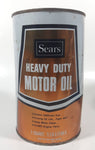 Vintage Simpsons Sears Heavy Duty Motor Oil 1 Quart 1.13 Litres Gold and White Metal Oil Coin FULL