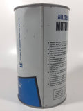 Vintage Simpsons Sears Allstate All Season Motor Oil 1 Quart 1.13 Litres SAE 10W-30 Blue and White Metal Oil Can FULL