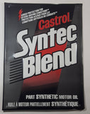 Rare Castrol Syntec Blend Motor Oil 18" x 24" Embossed Tin Metal Sign