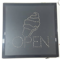 Ice Cream OPEN Light Up 19" x 19" Animated Sign Missing Side Button