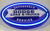 Dodge Cars & Trucks Dependable Service 10" x 16" Oval Shaped Light Up Neon Sign