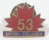 Telephone Pioneers of America 53 British Columbia Red Maple Leaf Themed Enamel Metal Lapel Pin