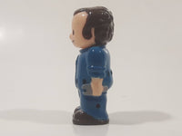 Happyland Handyman Mechanic in Blue Clothes 2 1/2" Tall Plastic Toy Figure