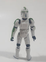 2003 Hasbro LFL Star Wars Clone Wars Clone Trooper Green 4" Tall Toy Action Figure