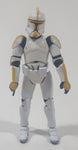 2003 Hasbro LFL Star Wars Clone Wars Clone Trooper Yellow 4" Tall Toy Action Figure