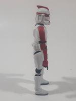 2003 Hasbro LFL Star Wars Clone Wars Clone Trooper Red 4" Tall Toy Action Figure