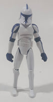 2008 Hasbro LFL Star Wars Clone Wars Clone Trooper Blue 4" Tall Toy Action Figure