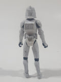 2008 Hasbro LFL Star Wars Clone Wars Clone Trooper Battle Worn White 4" Tall Toy Action Figure