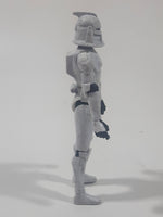 2008 Hasbro LFL Star Wars Clone Wars Clone Trooper Battle Worn White 4" Tall Toy Action Figure