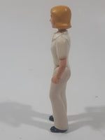 Vintage 1974 Fisher Price Adventure People Female Paramedic White Clothing Woman 3 1/2" Tall Plastic Toy Action Figure Made in Hong Kong