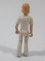 Vintage 1974 Fisher Price Adventure People Female Paramedic White Clothing Woman 3 1/2" Tall Plastic Toy Action Figure Made in Hong Kong