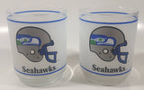 Mobil Seattle Seahawks NFL Football Team 4" Tall Frosted Glass Cups Set of 2