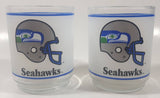 Mobil Seattle Seahawks NFL Football Team 4" Tall Frosted Glass Cups Set of 2