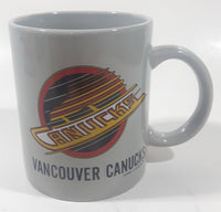 1989 Bushnell Vancouver Canucks NHL Ice Hockey Team Grey 3 3/4" Tall Ceramic Coffee Mug Cup