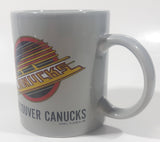 1989 Bushnell Vancouver Canucks NHL Ice Hockey Team Grey 3 3/4" Tall Ceramic Coffee Mug Cup