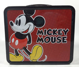 2011 Loungefly Disney Mickey Mouse Red and Black Embossed Tin Metal Lunch Box