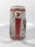 1985 Budweiser Holiday Stein Collection "A" Series "The hitch journeying through snow-capped mountains on a crisp winter's morn." 6 3/8" Tall Ceramic Beer Stein Mug