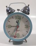 Vintage Style Roxy Quiksilver Light Teal Blue 5 1/4" Tall Wind Up Metal Twin Bell Alarm Clock Needs A Repair