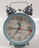 Vintage Style Roxy Quiksilver Light Teal Blue 5 1/4" Tall Wind Up Metal Twin Bell Alarm Clock Needs A Repair