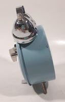 Vintage Style Roxy Quiksilver Light Teal Blue 5 1/4" Tall Wind Up Metal Twin Bell Alarm Clock Needs A Repair