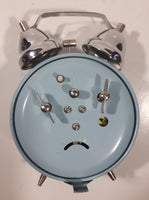 Vintage Style Roxy Quiksilver Light Teal Blue 5 1/4" Tall Wind Up Metal Twin Bell Alarm Clock Needs A Repair