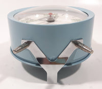 Vintage Style Roxy Quiksilver Light Teal Blue 5 1/4" Tall Wind Up Metal Twin Bell Alarm Clock Needs A Repair