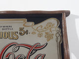 Vintage Coca-Cola Coke Delicious 5 Cents Relieves Fatigue Wood Framed Mirror Pub Lounge Beverage Drink Tray