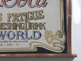 Vintage Coca-Cola Coke Delicious 5 Cents Relieves Fatigue Wood Framed Mirror Pub Lounge Beverage Drink Tray