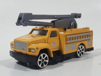 Motor Max 6038 Cherry Picker Boom Utility Truck Yellow Die Cast Toy Car Vehicle