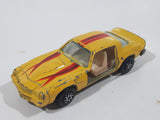 Vintage Yatming Chevy Camaro Z28 Yellow No. 1077 Die Cast Toy Muscle Car Vehicle with Opening Doors (1 Missing)