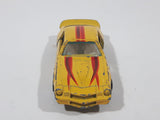 Vintage Yatming Chevy Camaro Z28 Yellow No. 1077 Die Cast Toy Muscle Car Vehicle with Opening Doors (1 Missing)