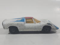 Vintage 1970 Lesney Matchbox Series Superfast No. 68 Porsche 910 White with Red and Blue Paint Die Cast Toy Car Vehicle Made in England