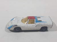 Vintage 1970 Lesney Matchbox Series Superfast No. 68 Porsche 910 White with Red and Blue Paint Die Cast Toy Car Vehicle Made in England