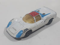 Vintage 1970 Lesney Matchbox Series Superfast No. 68 Porsche 910 White with Red and Blue Paint Die Cast Toy Car Vehicle Made in England