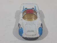 Vintage 1970 Lesney Matchbox Series Superfast No. 68 Porsche 910 White with Red and Blue Paint Die Cast Toy Car Vehicle Made in England