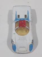 Vintage 1970 Lesney Matchbox Series Superfast No. 68 Porsche 910 White with Red and Blue Paint Die Cast Toy Car Vehicle Made in England