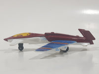 2010 Matchbox Sky Busters Stealth Launch Fighter Jet Airplane Dark Red Die Cast Toy Aircraft Vehicle