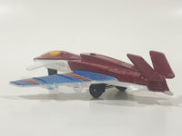 2010 Matchbox Sky Busters Stealth Launch Fighter Jet Airplane Dark Red Die Cast Toy Aircraft Vehicle