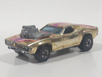 Vintage 1977 Hot Wheels Rodger Dodger Gold Chrome Die Cast Toy Muscle Car Vehicle Hong Kong