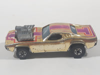 Vintage 1977 Hot Wheels Rodger Dodger Gold Chrome Die Cast Toy Muscle Car Vehicle Hong Kong