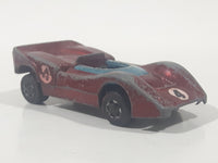 Vintage 1969 Hot Wheels Grand Prix McLaren M6A Spectraflame Red Die Cast Toy Car Vehicle Red Lines