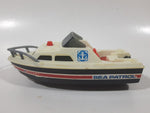 Vintage 1978 Tomy PC1397 Speed Boat Sea Patrol White and Black Plastic Toy Vehicle No Motor