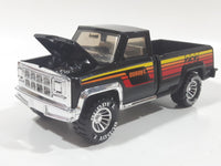 Vintage 1979 Buddy L Z37 Pickup Truck Black Pressed Steel Die Cast Toy Car Vehicle with Opening Hood